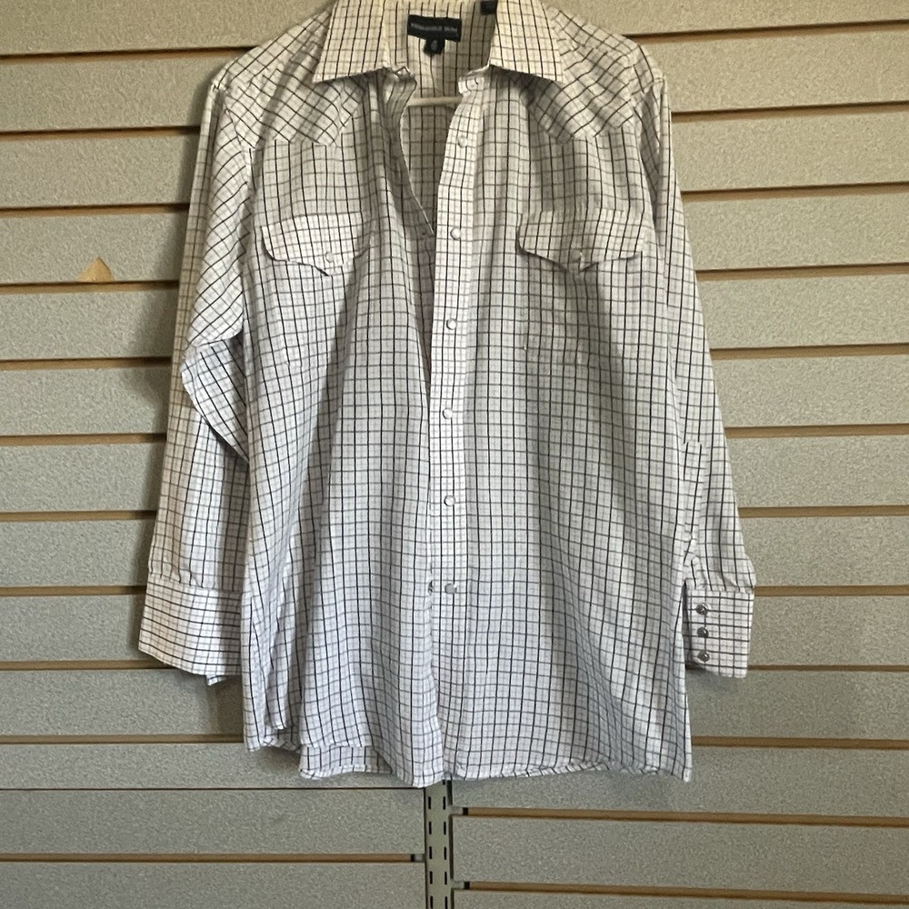 Panhandle Slim Long Sleeve Snap Medium Plaid Shirt Western Cowboy Rodeo 151/2-33